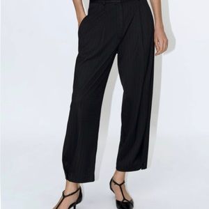 Zara Tapered Pinstripe Pants Medium